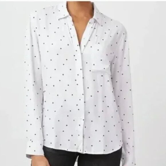 RAILS White Rocsi Mini Stars Button Down Shirt Sz M - Picture 1 of 8